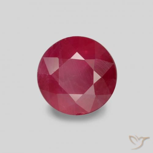 0.87ct Натуральный Джем Красный Рубин, Круглый, VS-SI