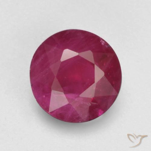 0.85ct Натуральный Розовато-красный Рубин, Круглый, VS-SI
