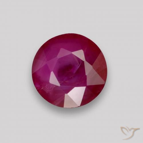 0.89ct Натуральный Темно-красный Рубин, Круглый, VS-SI