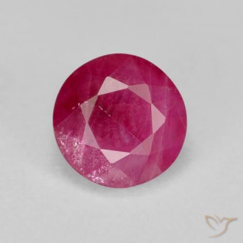 1.14ct Натуральный Средний красный Рубин, Круглый, SI