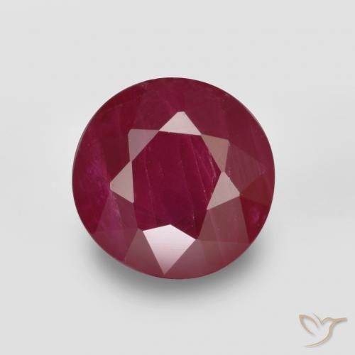 0.88ct Натуральный Красное вино Рубин, Круглый, VS-SI