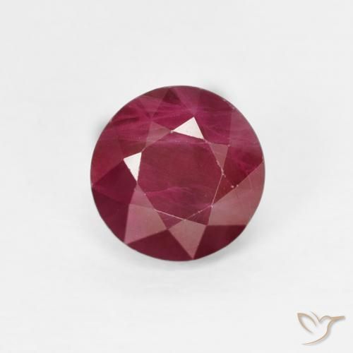 1.06ct Натуральный Темно-красный Рубин, Круглый, VS-SI