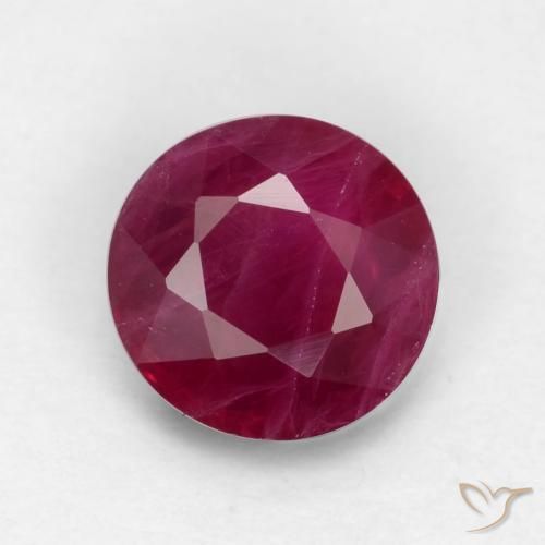 0.73ct Натуральный Средний красный Рубин, Круглый, VS-SI