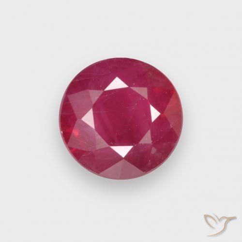 0.91ct Натуральный Глубокий малиновый Рубин, Круглый, VS-SI