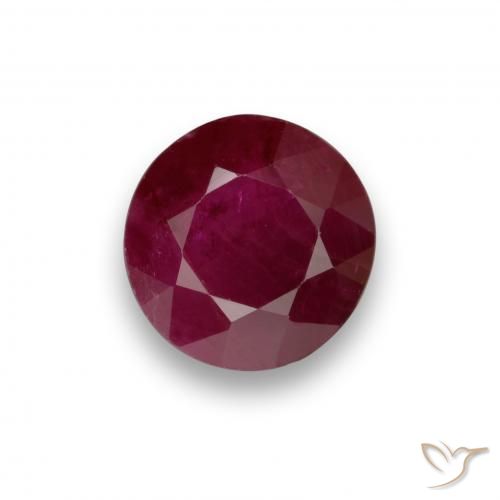 0.90ct Натуральный Красное вино Рубин, Круглый, VS-SI