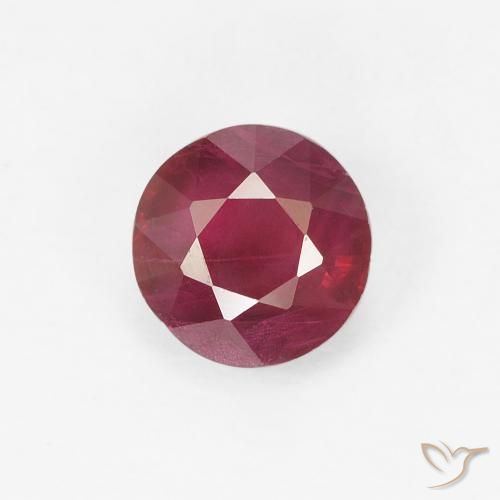 0.84ct Натуральный Темно-красный Рубин, Круглый, VS-SI