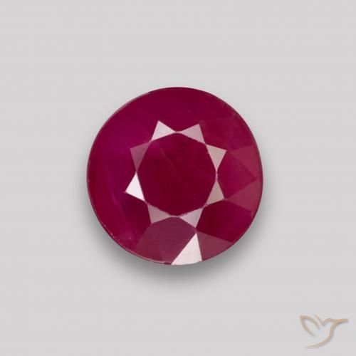 0.87ct Натуральный Красное вино Рубин, Круглый, VS-SI