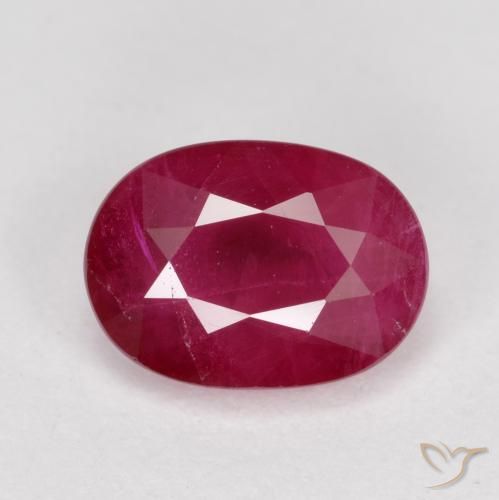1.08ct Натуральный Красновато-розовый Рубин, Овал, VS-SI