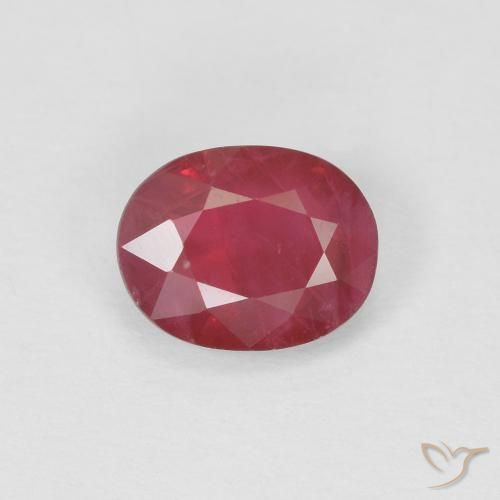 1.02ct Натуральный Средний красный Рубин, Овал, VS-SI