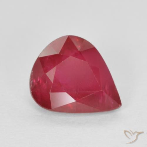 1.19ct Натуральный Глубокий красновато-розовый Рубин, Форма груши, VS-SI