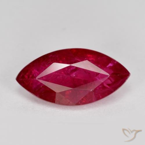 1.82ct Натуральный Глубокий красновато-розовый Рубин, Маркиза, SI