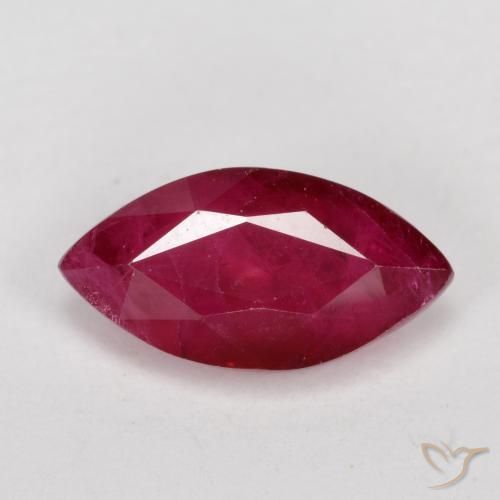 1.08ct Натуральный Темно-красный Рубин, Маркиза, VS-SI