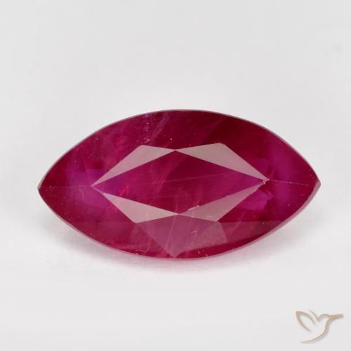 1.66ct Натуральный Розовато-красный Рубин, Маркиза, VS-SI