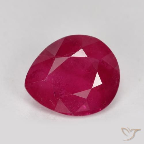 1.39ct Натуральный Средний красный Рубин, Форма груши, VS-SI