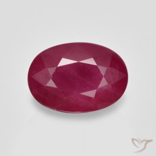 1.13ct Натуральный Глубокий малиновый Рубин, Овал, VS-SI