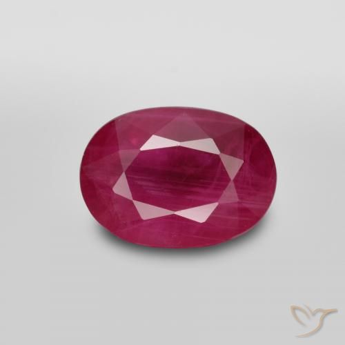 1.38ct Натуральный Средне-темно-красный Рубин, Овал, VS-SI