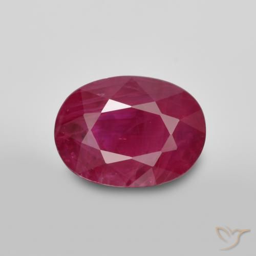1.15ct Натуральный Розовато-красный Рубин, Овал, SI