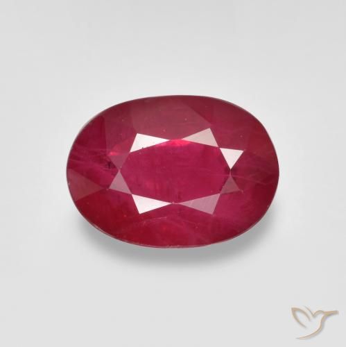 1.06ct Натуральный Джем Красный Рубин, Овал, SI