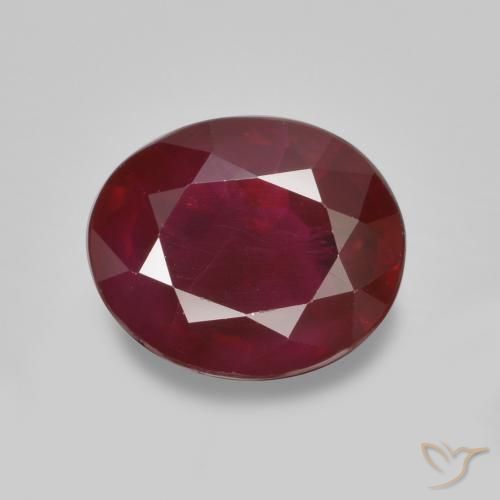 1.07ct Натуральный Темно-красный Рубин, Овал, SI