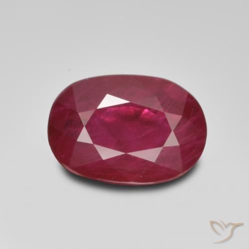 1.03ct Натуральный Темно-красный Рубин, Овал, VS-SI
