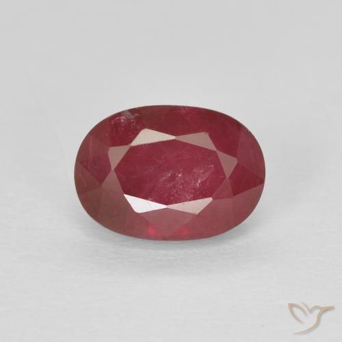 1.33ct Натуральный Темно-красный Рубин, Овал, VS-SI