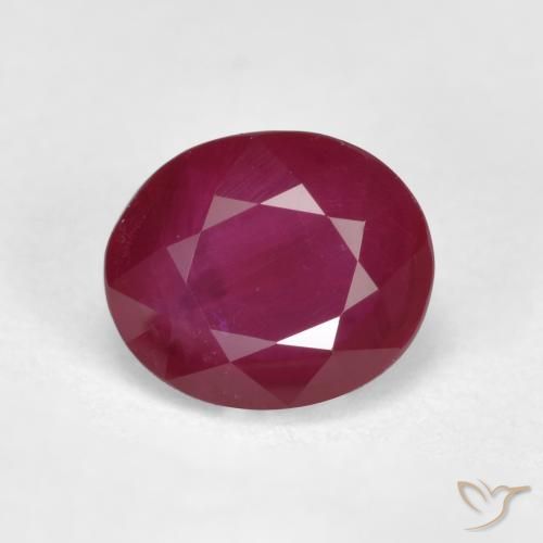 1.03ct Натуральный Темно-красный Рубин, Овал, VS-SI