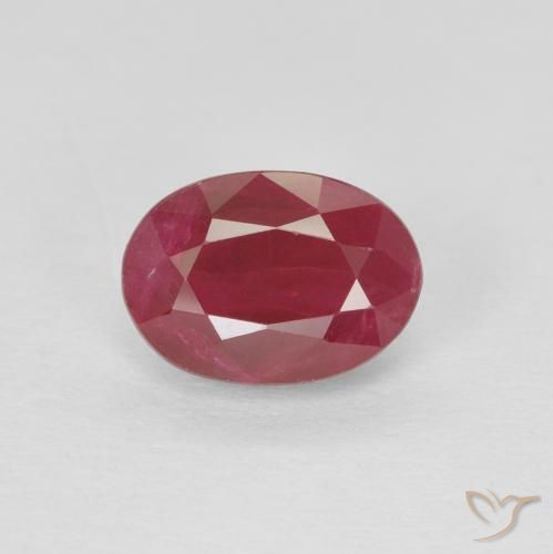 1.09ct Натуральный Средний красный Рубин, Овал, VS-SI