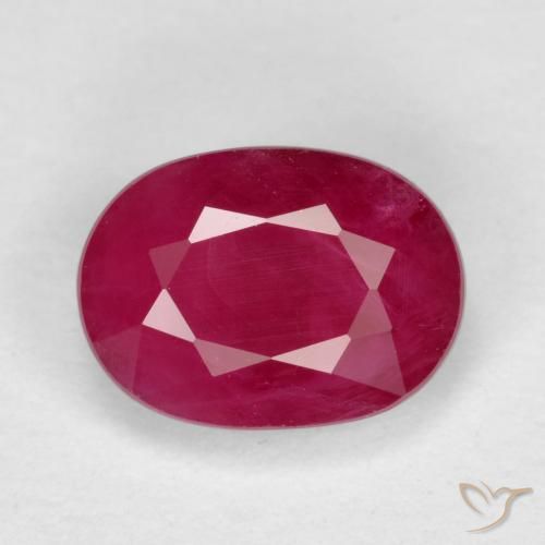 1.11ct Натуральный Средний красный Рубин, Овал, VS-SI