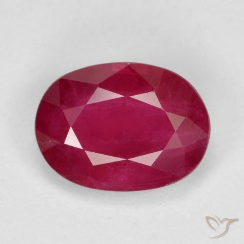 1.08ct Натуральный Джем Красный Рубин, Овал, VS-SI