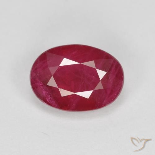 1.12ct Натуральный Глубокий малиновый Рубин, Овал, SI