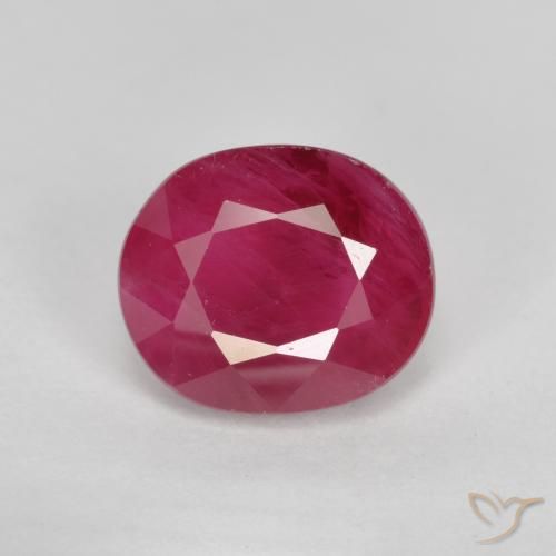 1.22ct Натуральный Средний красный Рубин, Овал, SI