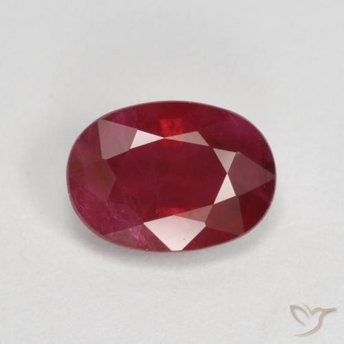 1.02ct Натуральный Темно-красный Рубин, Овал, SI