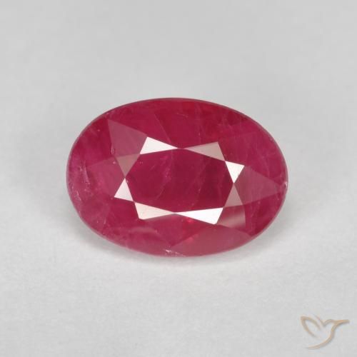 1.08ct Натуральный Джем Красный Рубин, Овал, VS-SI