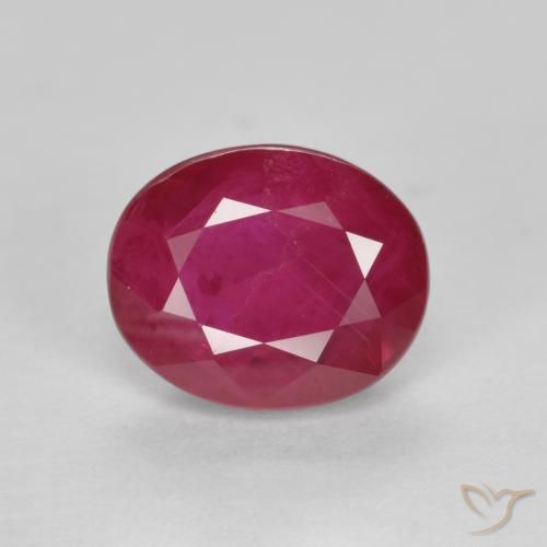 1.12 карата, натуральный Розовато-красный Рубин, Овал, SI