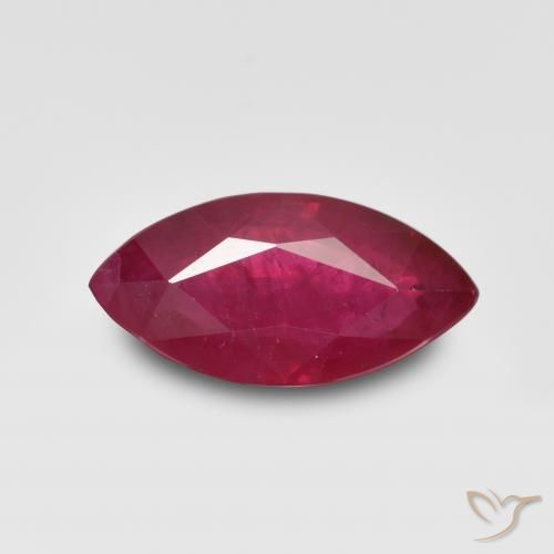 1.24ct Натуральный Розовато-красный Рубин, Маркиза, VS-SI