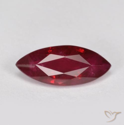 1.15ct Натуральный Темно-красный Рубин, Маркиза, SI