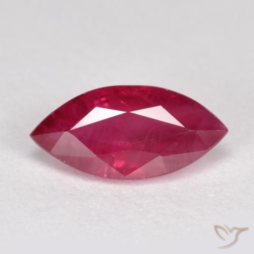1.05ct Натуральный Средне-темно-красный Рубин, Маркиза, SI