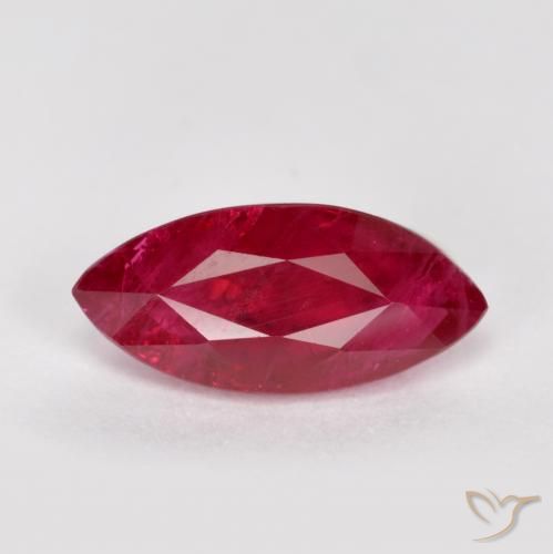 1.01ct Натуральный Темно-красный Рубин, Маркиза, SI