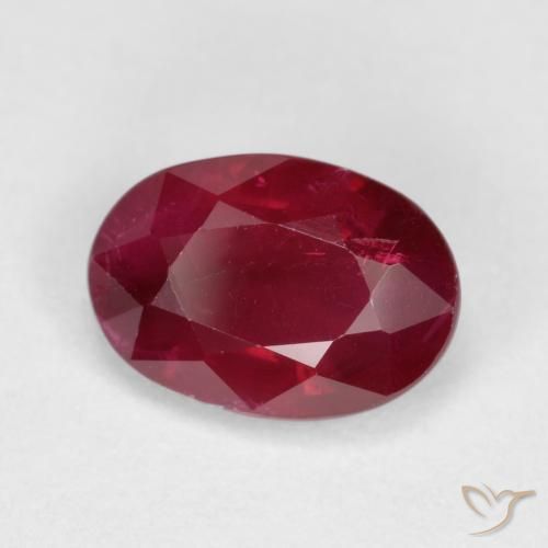 1.04ct Натуральный Темно-красный Рубин, Овал, SI