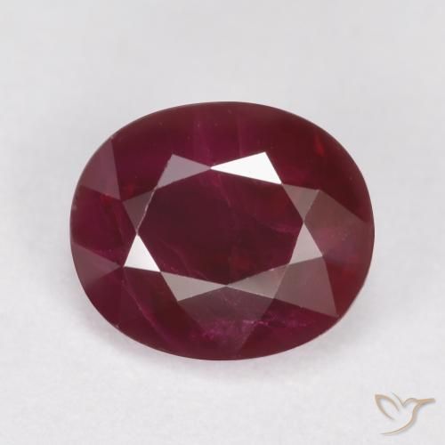1.09ct Натуральный Красное вино Рубин, Овал, SI