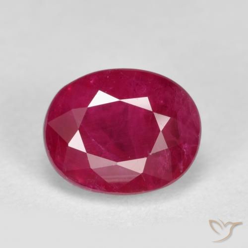 1.35ct Натуральный Глубокий красновато-розовый Рубин, Овал, SI