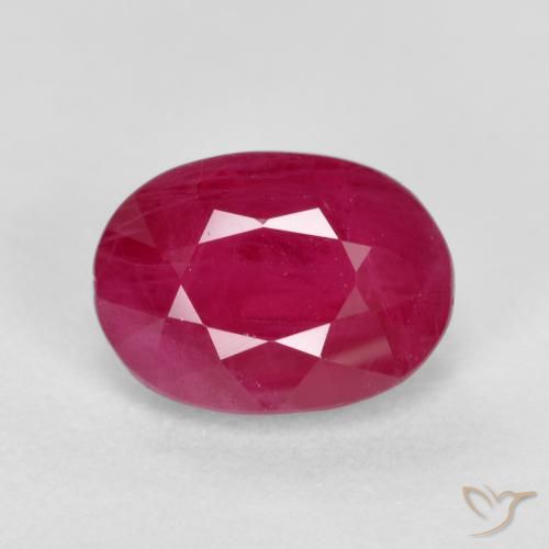 1.23ct Натуральный Средний красный Рубин, Овал, SI