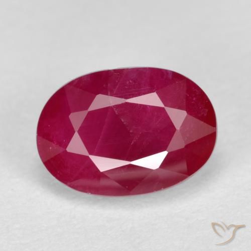1.25ct Натуральный Джем Красный Рубин, Овал, SI