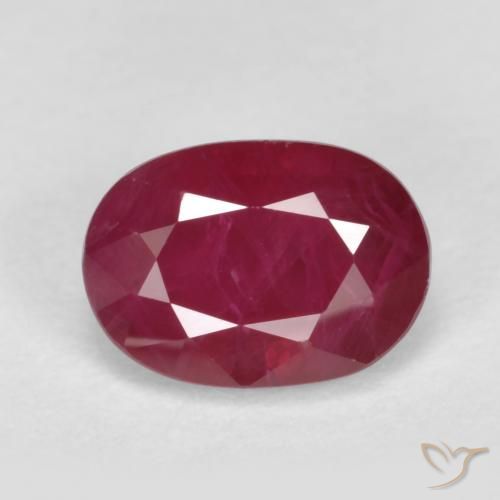 1.28ct Натуральный Темно-красный Рубин, Овал, VS-SI