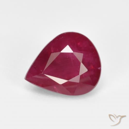 1.28ct Натуральный Средний красный Рубин, Форма груши, VS-SI