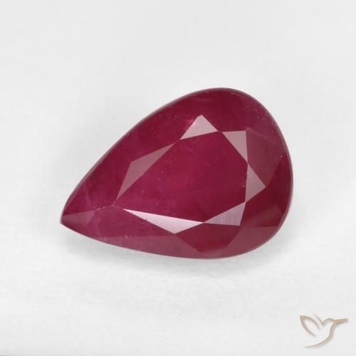 1.04ct Натуральный Темно-красный Рубин, Форма груши, VS-SI