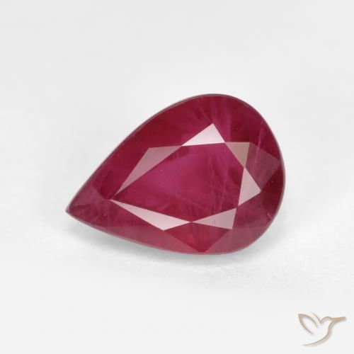 1.07ct Натуральный Средний красный Рубин, Форма груши, VS-SI