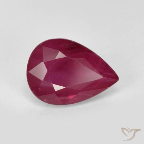 1.06ct Натуральный Красновато-розовый Рубин, Форма груши, VS-SI