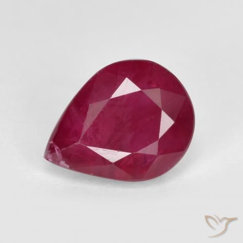 1.12ct Натуральный Средний красный Рубин, Форма груши, SI