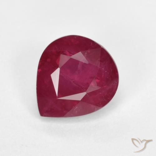 1.24ct Натуральный Средний красный Рубин, Форма груши, SI